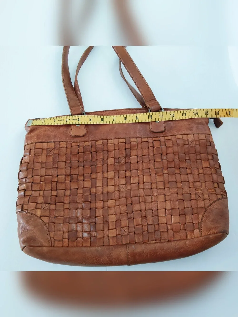 Vilenca Holand Classic Woven Leather Laptop Bag. Pre-owned.